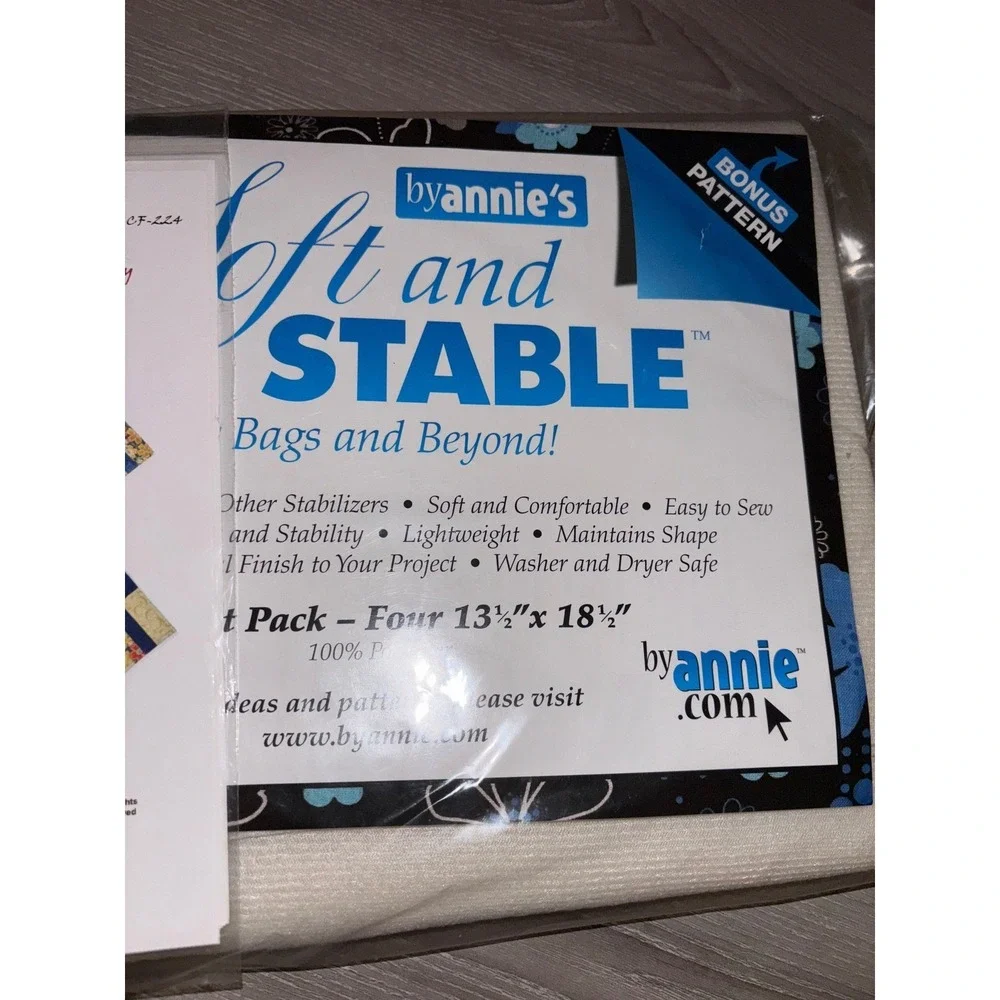 NEW ByAnnie Soft and Stable 4 Pk 13.5x18.5 White Foam Stabilizer & Bonus Pattern
